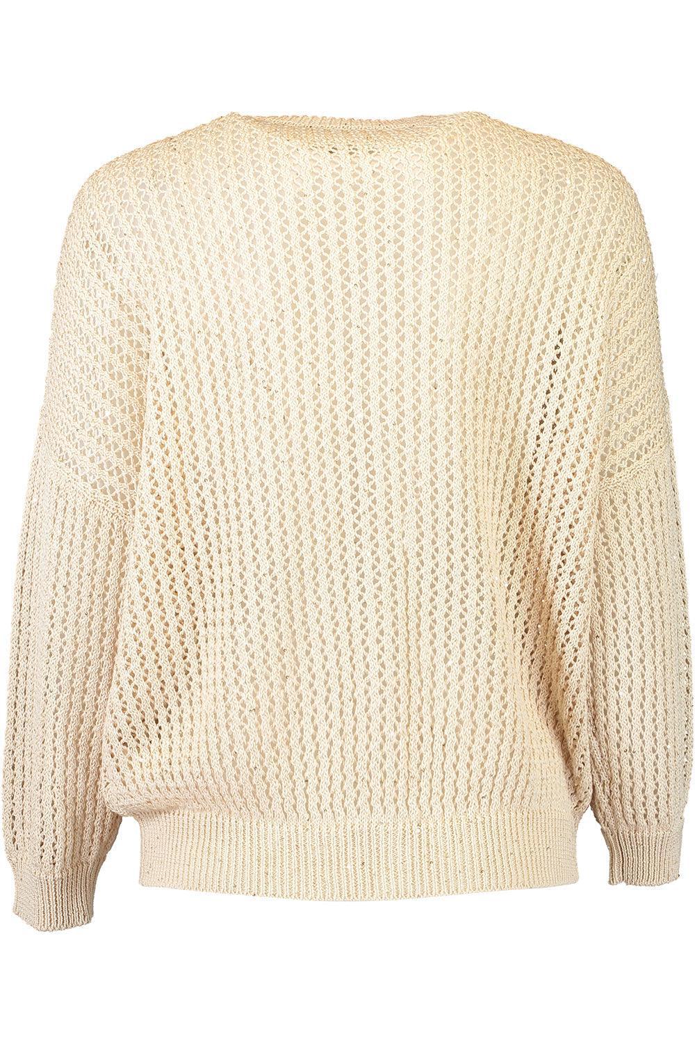 Knit Bomber Jacket-AMBER/BEIGE-38-CLOTHINGTOPKNITS-PESERICO