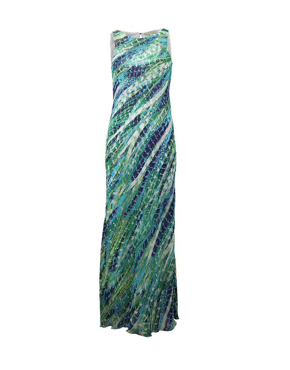 PETANU-Diagonal Printed Maxi Dress-