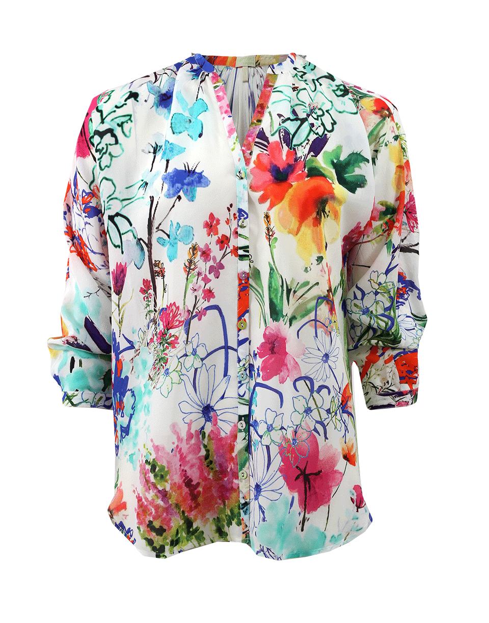 PETANU-Floral Silk Blouse-