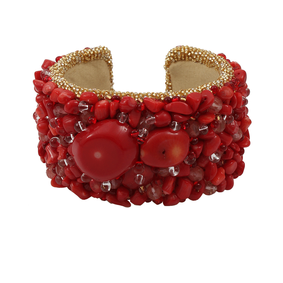 PETER CIESLA-Coral Embroidered Cuff-RED
