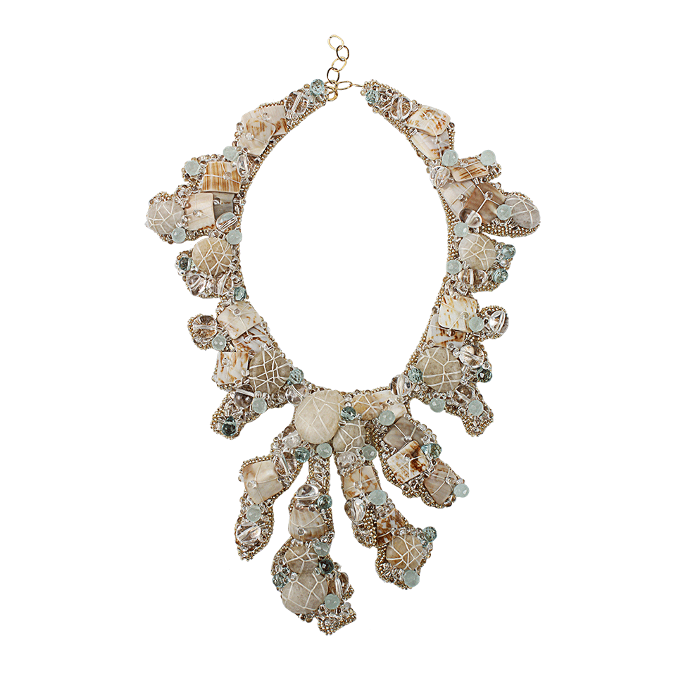 PETER CIESLA-Shell Aqua Necklace-AQUA/NATURAL