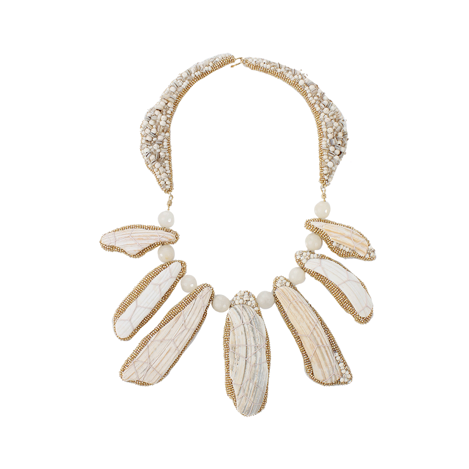 PETER CIESLA-Shell And Glass Bead Necklace-NATURAL