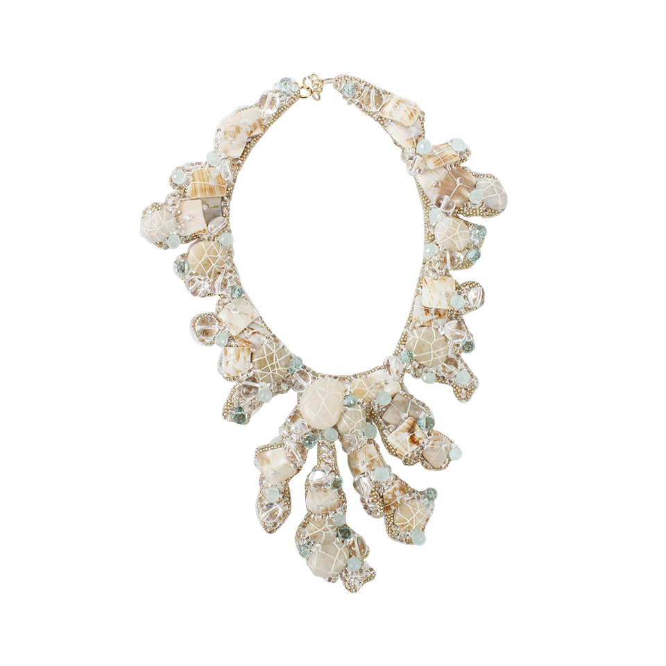 PETER CIESLA-Shell And Aqua Crystal Necklace-RIVERSTN