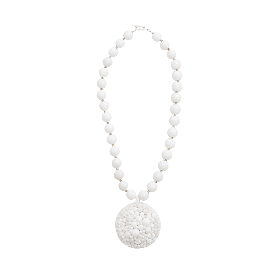 PETER CIESLA-White Marble Strand With Pendant-WHITE