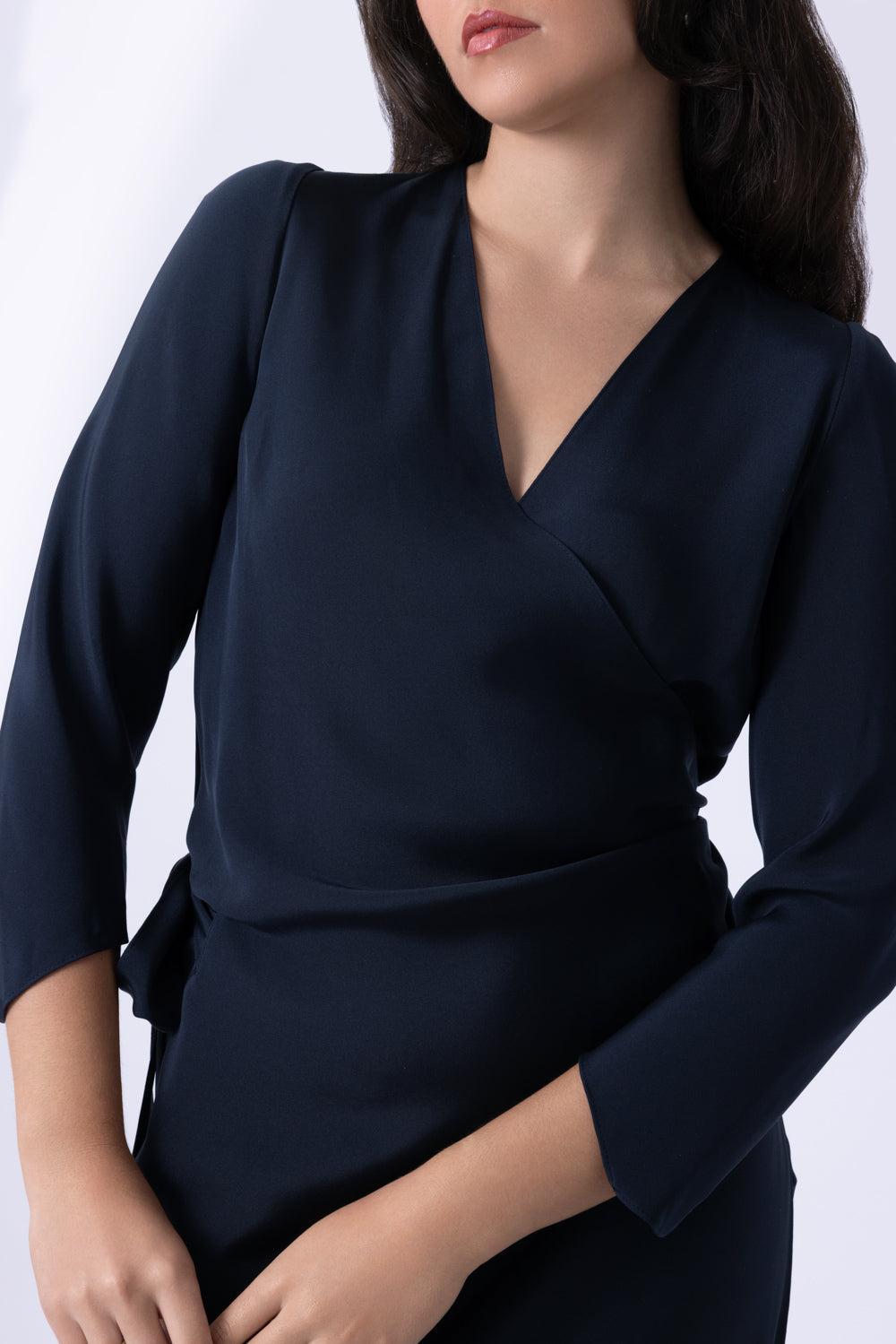 Sleevesign Dress - Navy-BLUE-L-CLOTHINGDRESSEVENING-PETER COHEN