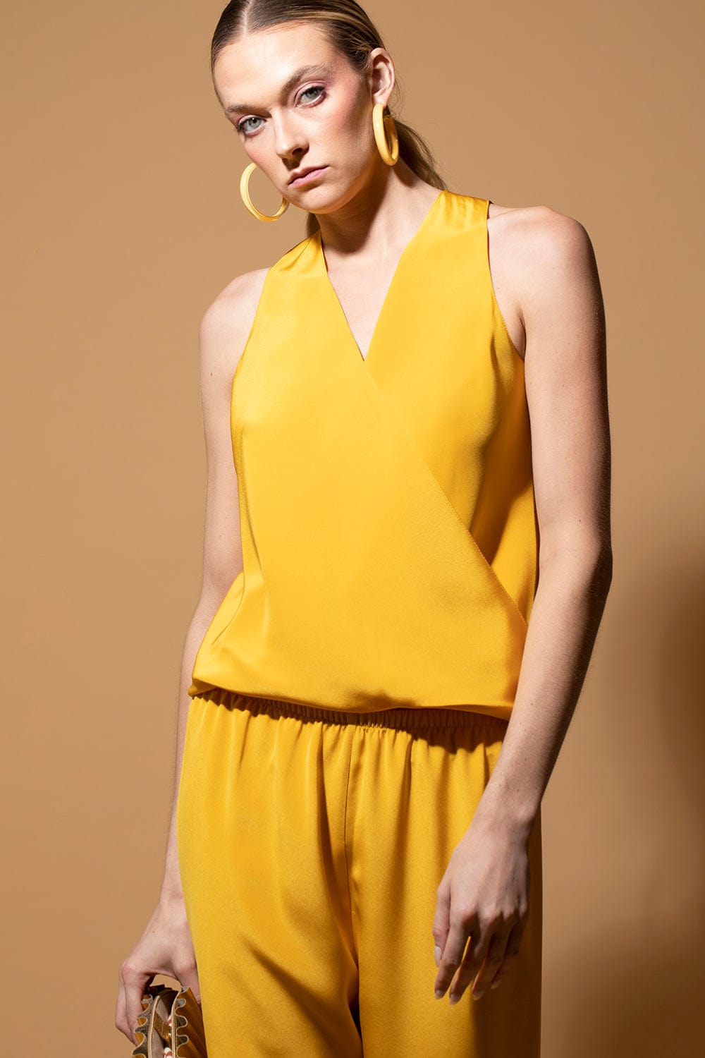 PETER COHEN-Cropped Pull On Pant-MARIGOLD