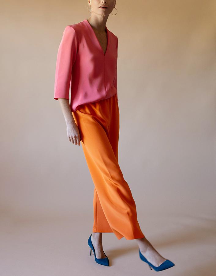 PETER COHEN-Cropped Wide Leg Pant-