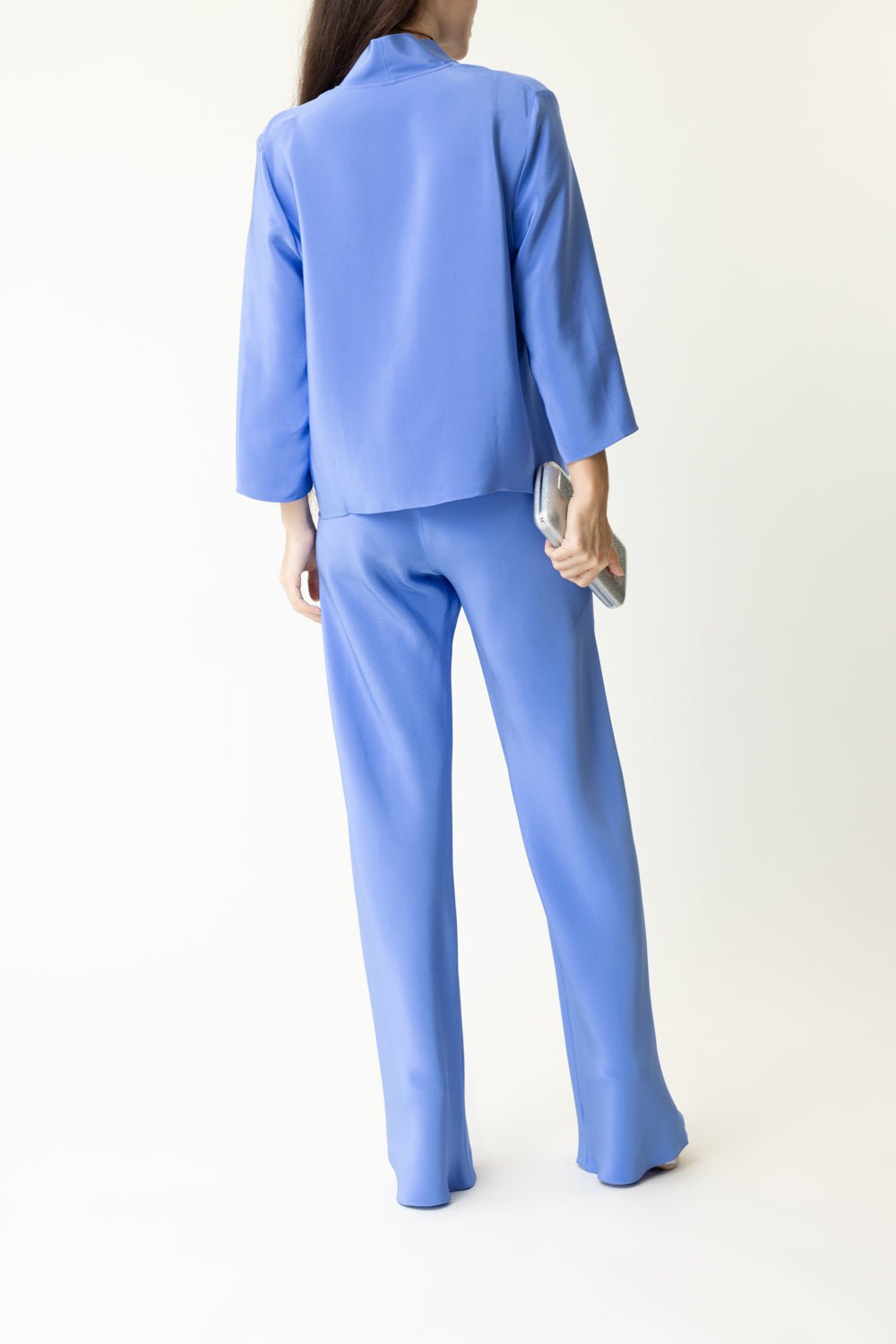 PETER COHEN-Bias Wide Leg Pant - Medium Blue-MED BLUE
