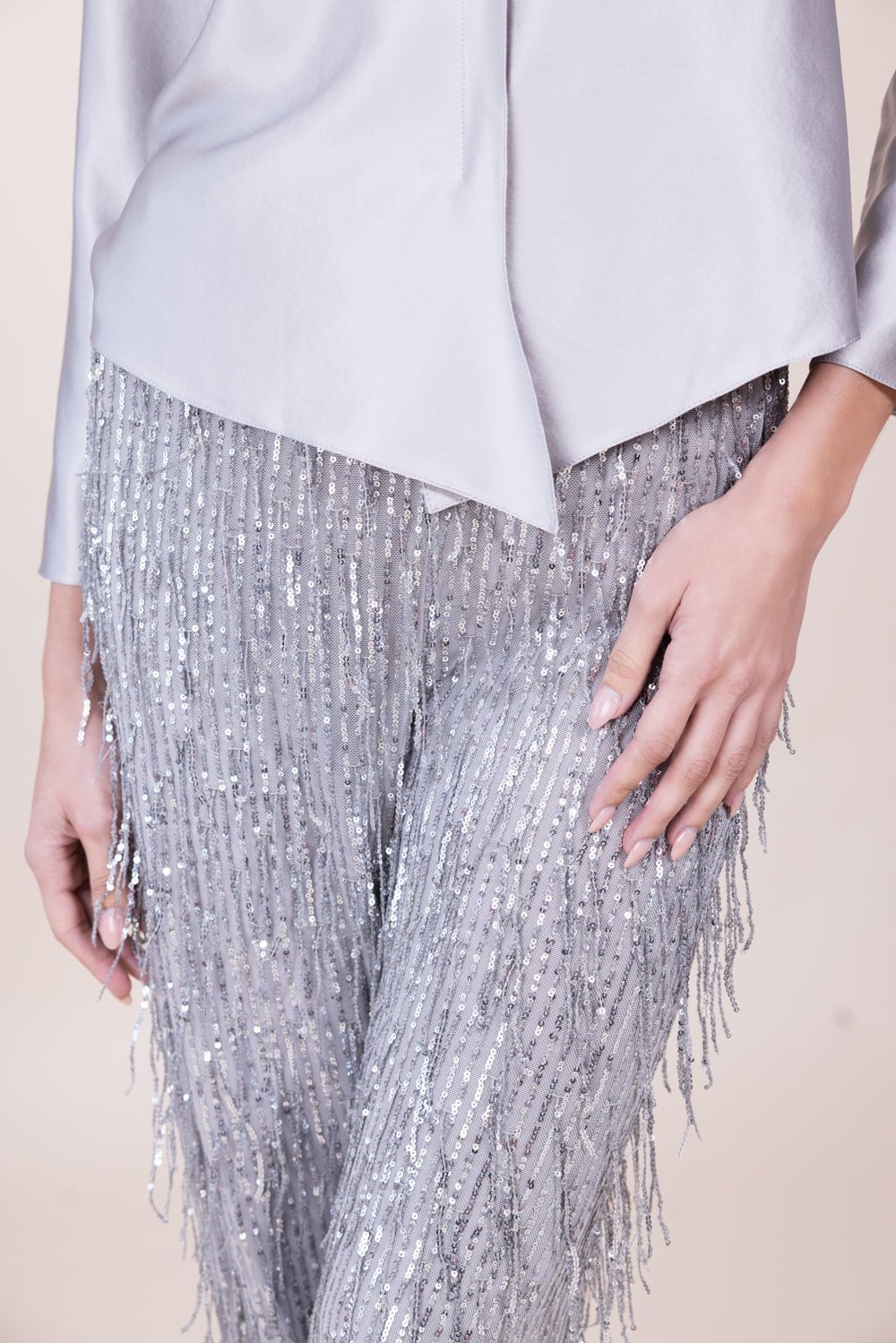 PETER COHEN-Wide Leg Pant - Grey-