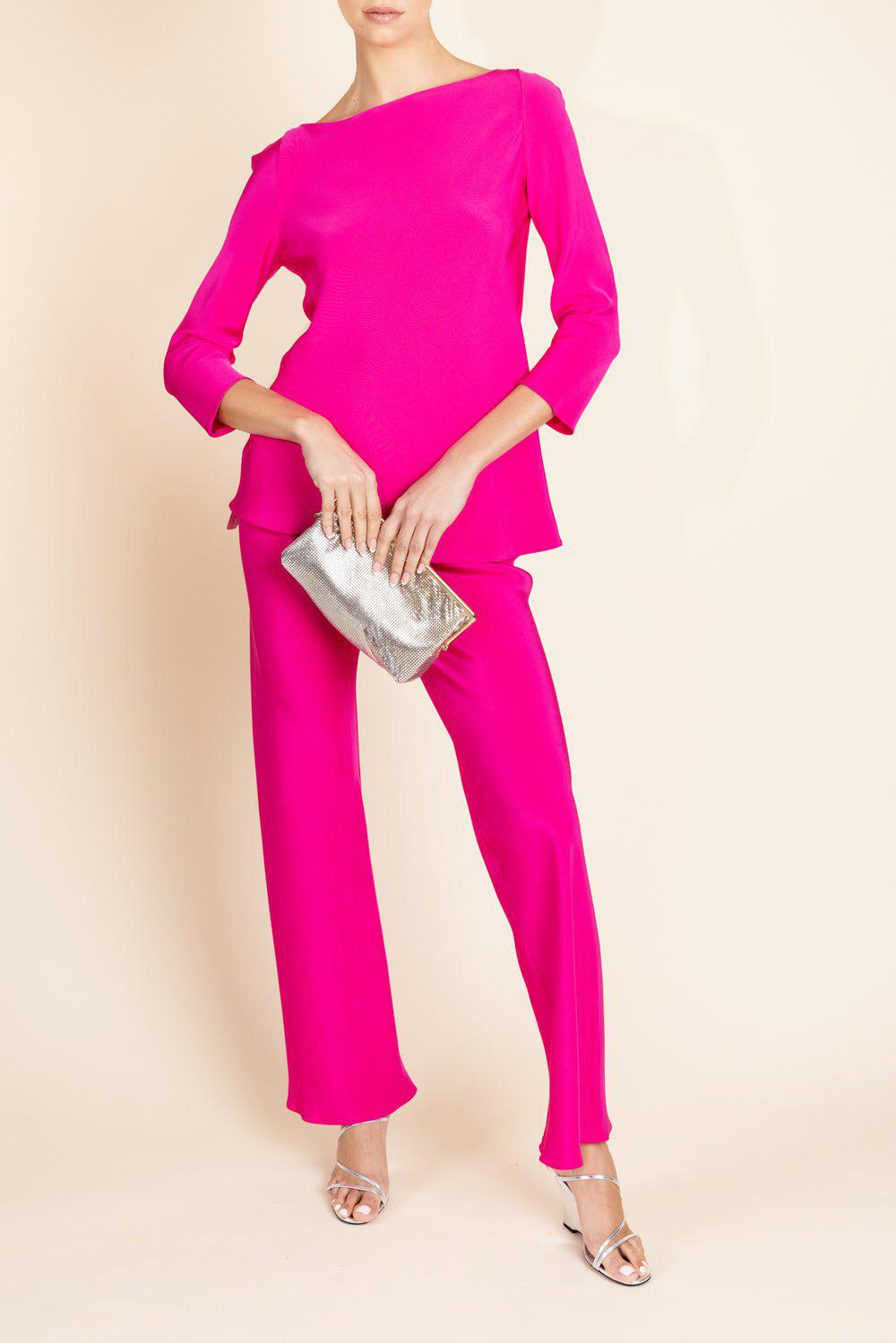 PETER COHEN-Bias Wide Leg Pant - Lipstick-
