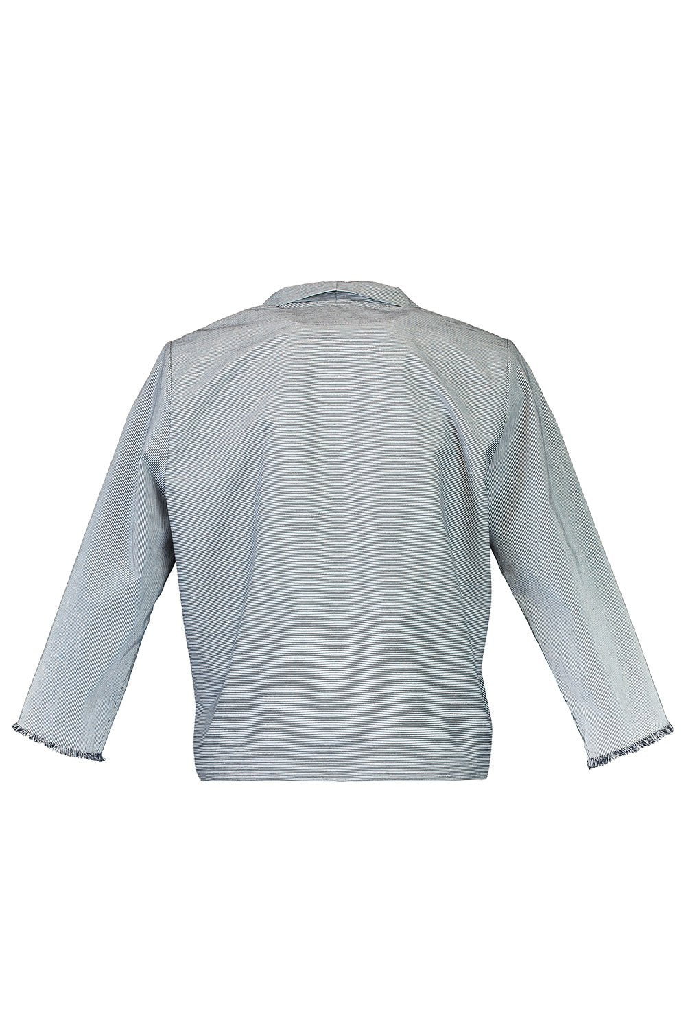 PETER COHEN-Square Front Frolic Top - Blue-