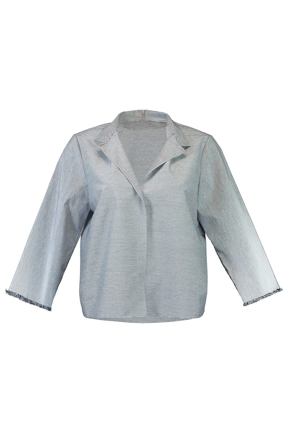 PETER COHEN-Square Front Frolic Top - Blue-