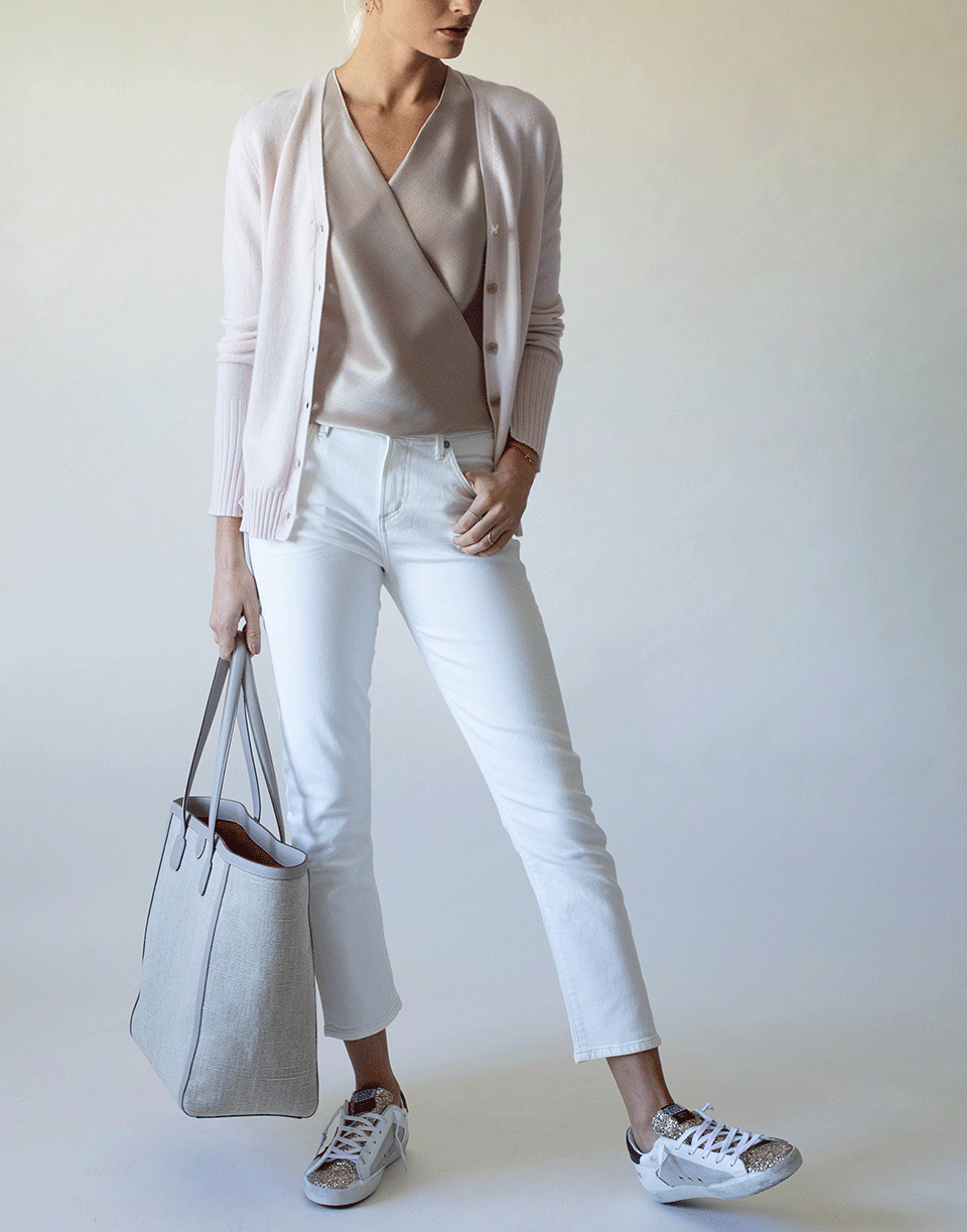 PETER COHEN-Peach Sleeveless Crossover High Tide Top-