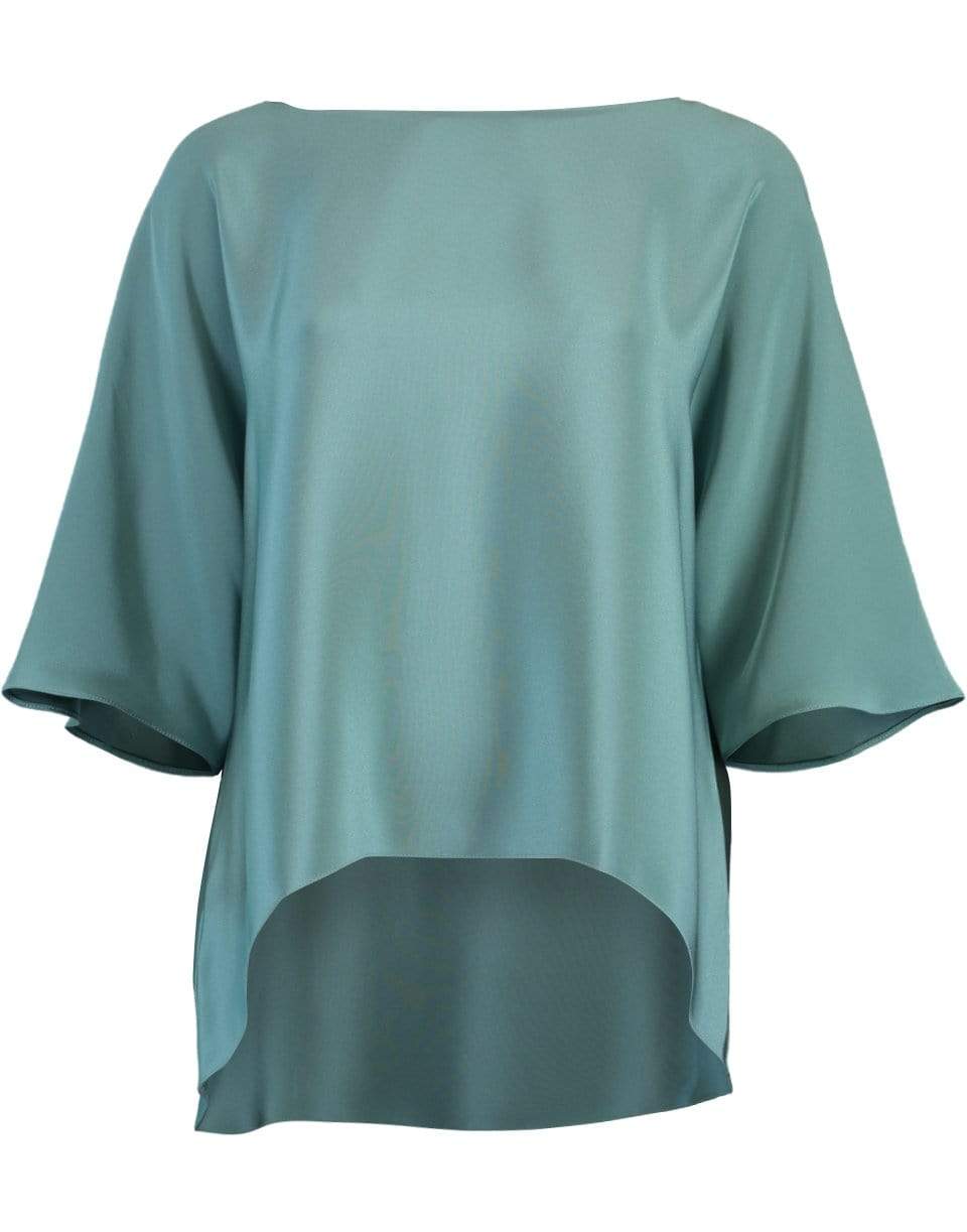 PETER COHEN-Turquoise Short Sleeve High-Low True Tee-TURQ