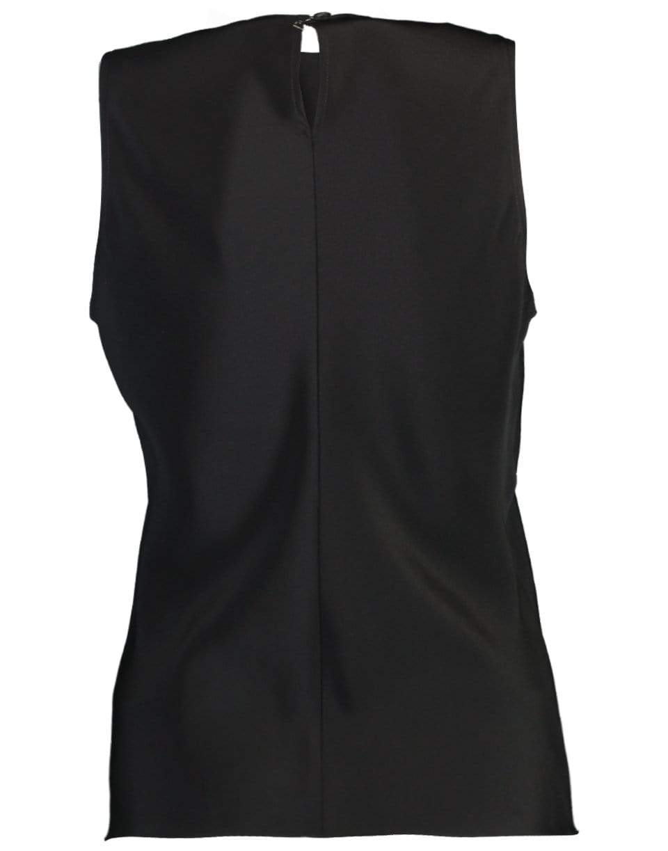PETER COHEN-Black Sleeveless Crewneck Gearbox Tank-