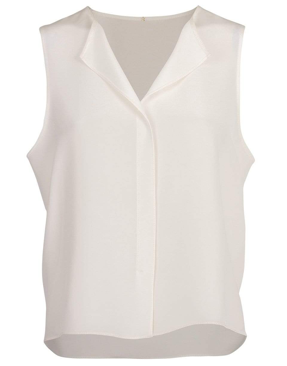 PETER COHEN-Sleeveless Slit Neck Top-