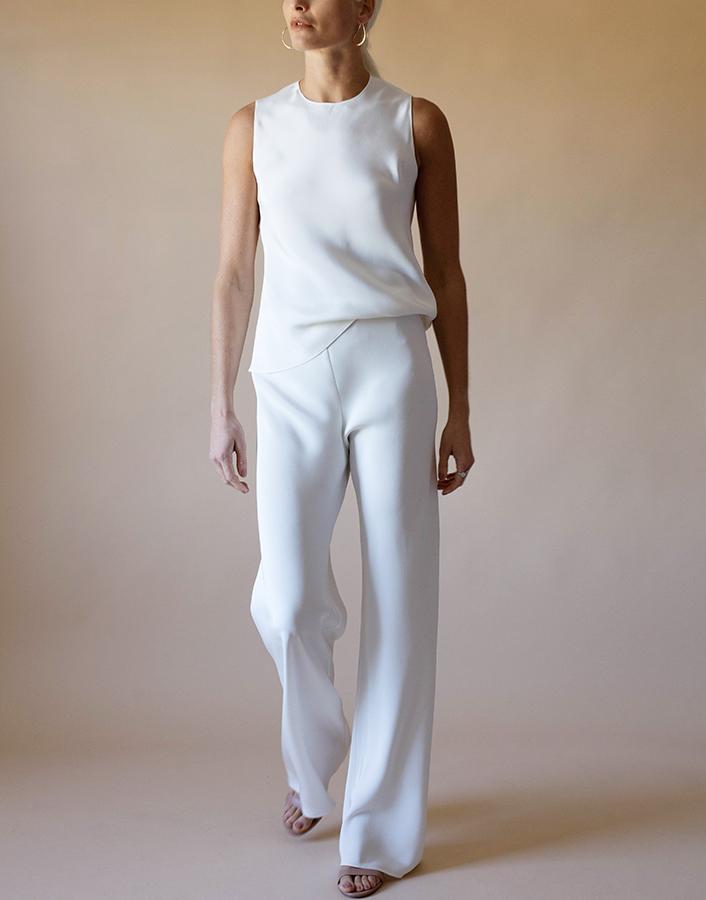PETER COHEN-White Sleeveless Crewneck Gearbox Tank-