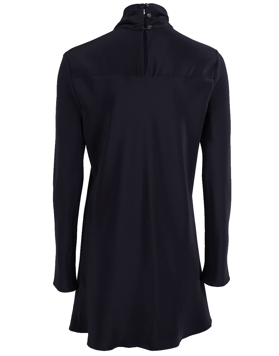 PETER COHEN-Button Neck Silk Tunic-BLACK