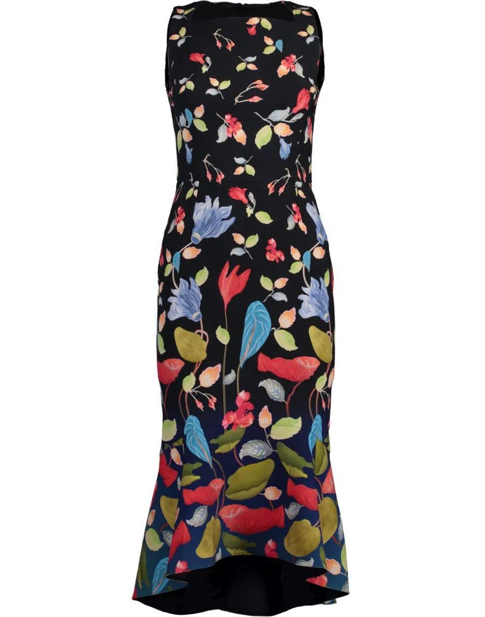 PETER PILOTTO-Printed Cady Kia Frill Dress-