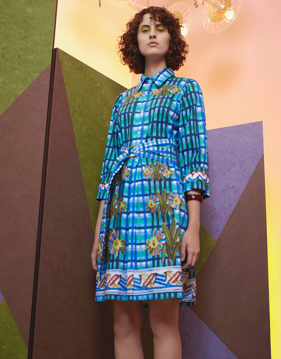 PETER PILOTTO-Checkered Print Shirt Dress-