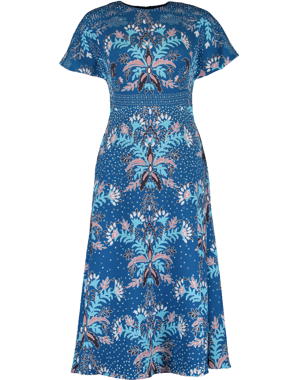 PETER PILOTTO-Flutter Sleeve Print Waffle Dress-