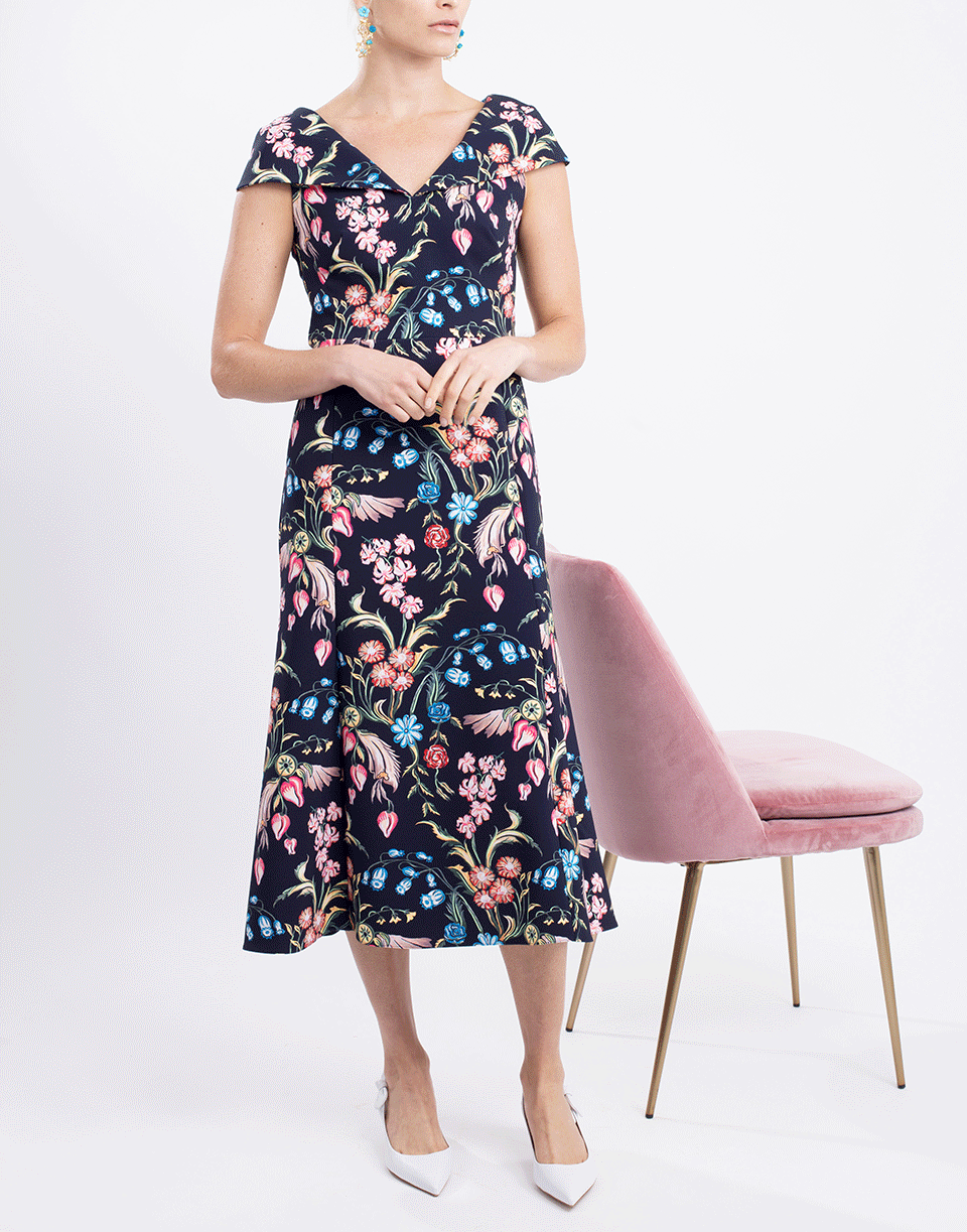 PETER PILOTTO-Floral Print Midi Dress-