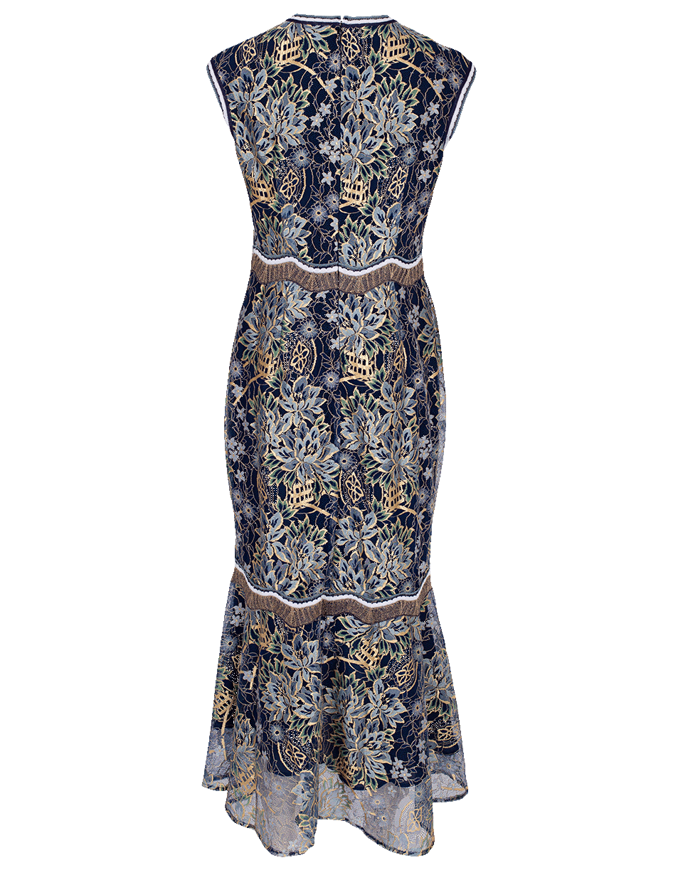 PETER PILOTTO-Sleeveless Lace Knit Dress-NAVY