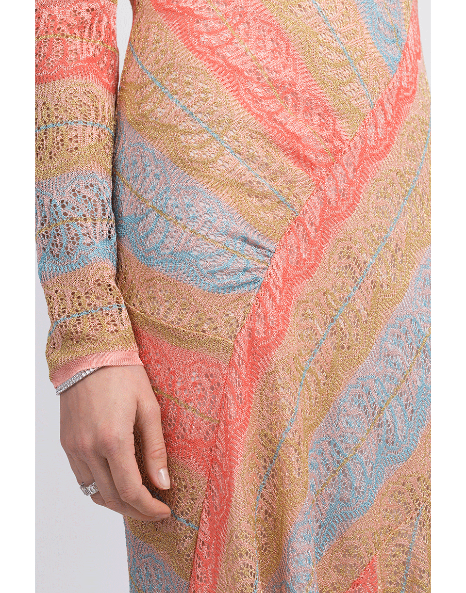 PETER PILOTTO-Lace Jacquard Knit Dress-PINK