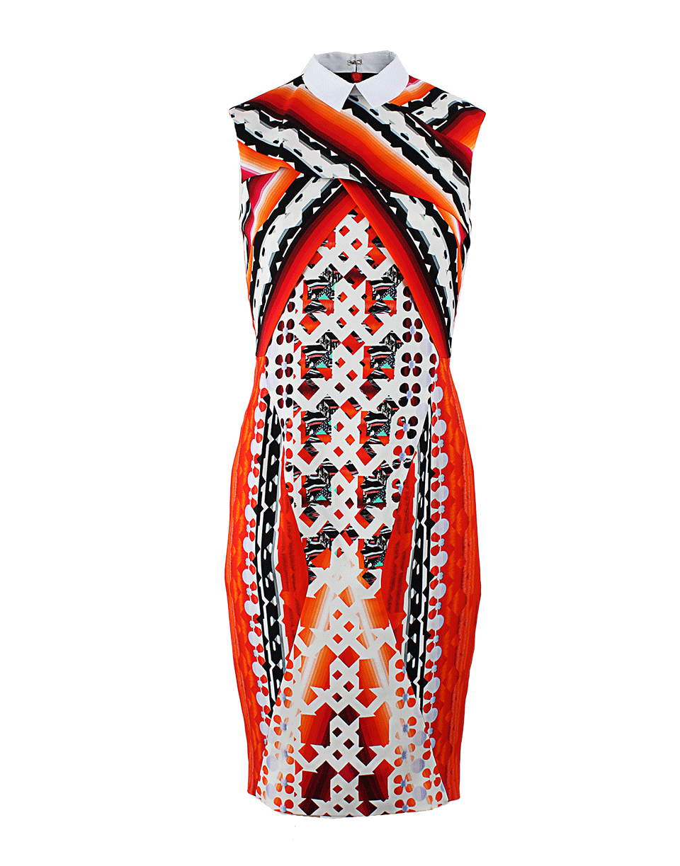 PETER PILOTTO-Sleeveless Collared Print Dress-