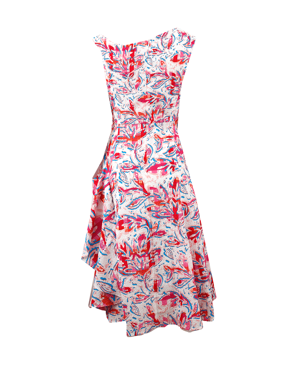 PETER PILOTTO-Leaf Print Waffle Dress-RED