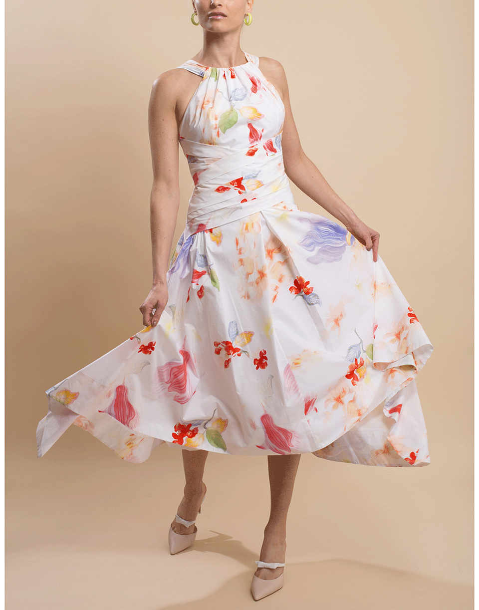 PETER PILOTTO-Printed Cotton Halter Dress-