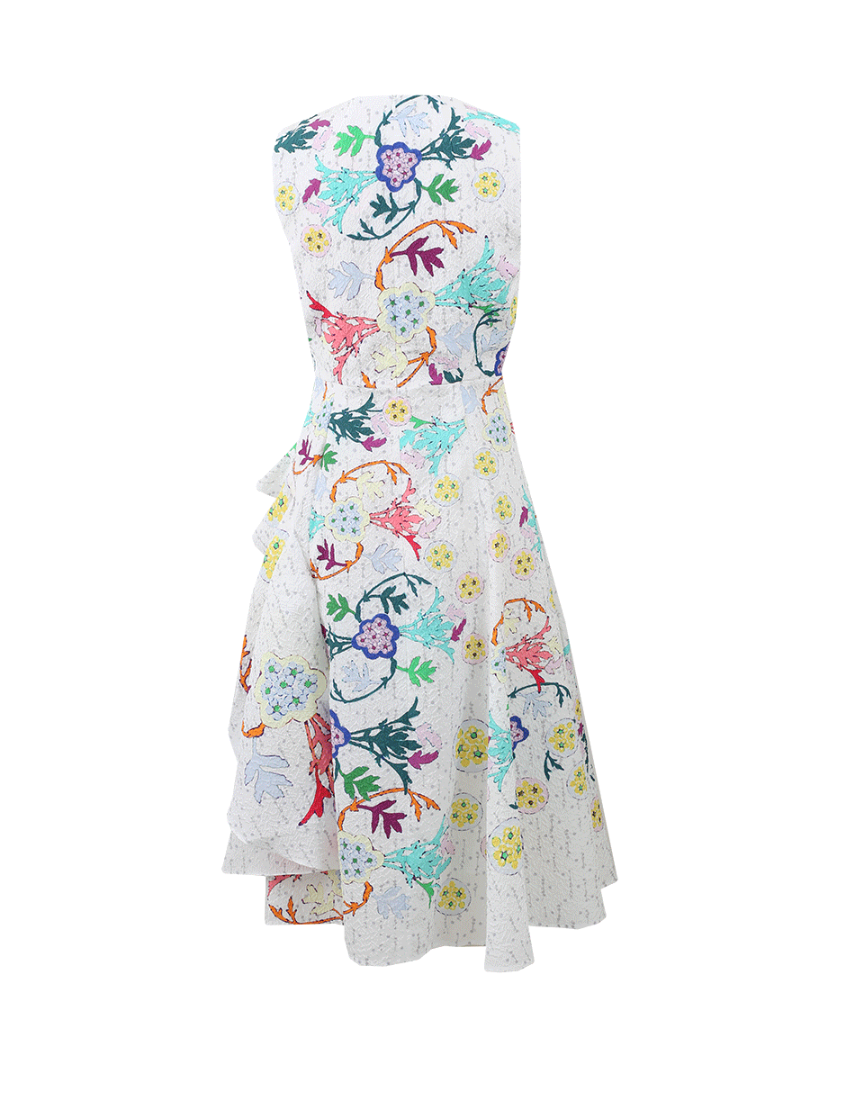 PETER PILOTTO-Printed Front Ruffle Dress-WHITE