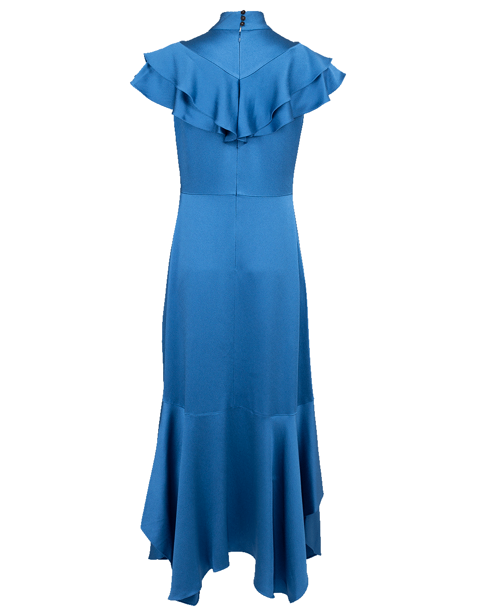 PETER PILOTTO-Ruffle Hammered Satin Dress-