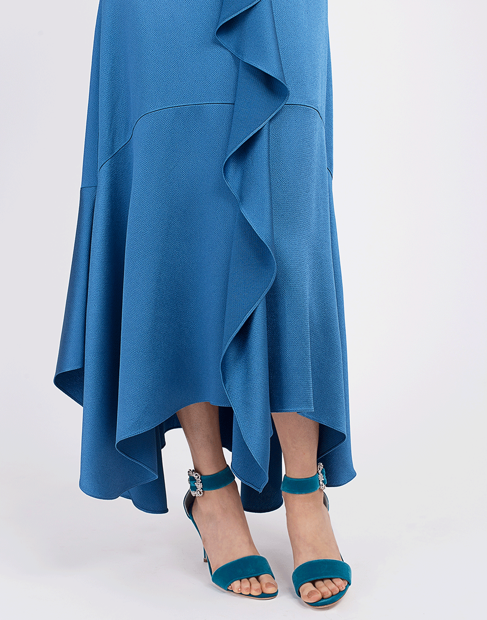 PETER PILOTTO-Ruffle Hammered Satin Dress-