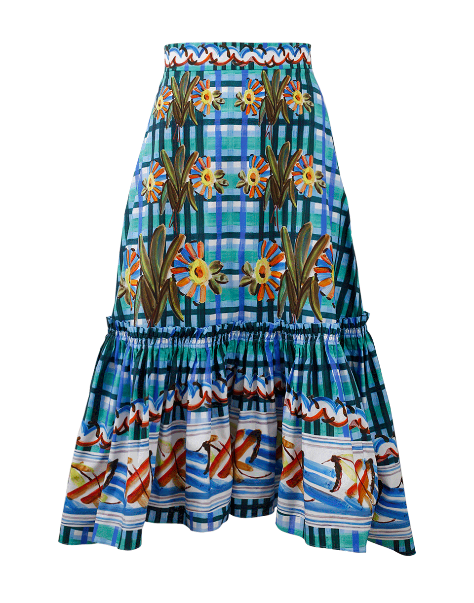 PETER PILOTTO-Checkered Print Midi Skirt-