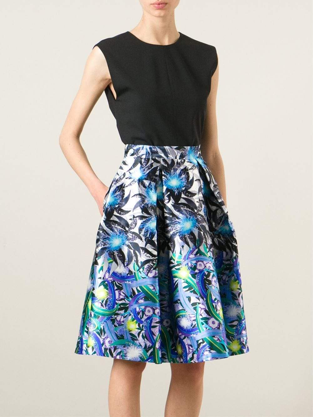 PETER PILOTTO-Print Circle Skirt-EUCALYPT
