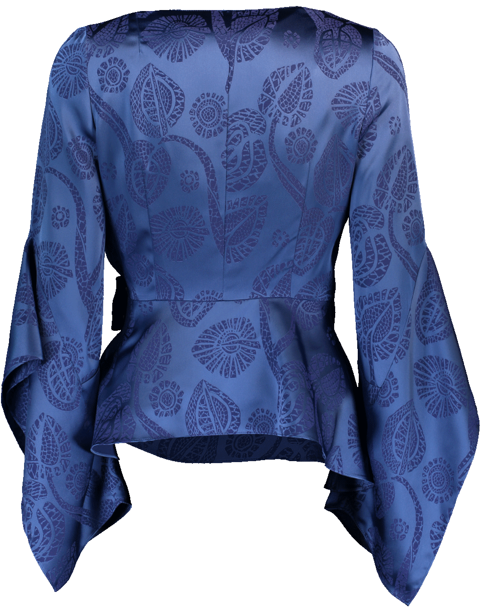 PETER PILOTTO-Satin Jacquard Wrap Blouse-