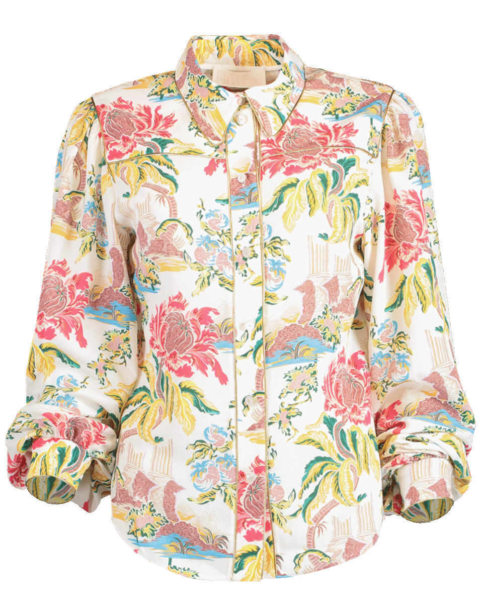 PETER PILOTTO-Flower Print Crepe Blouse-