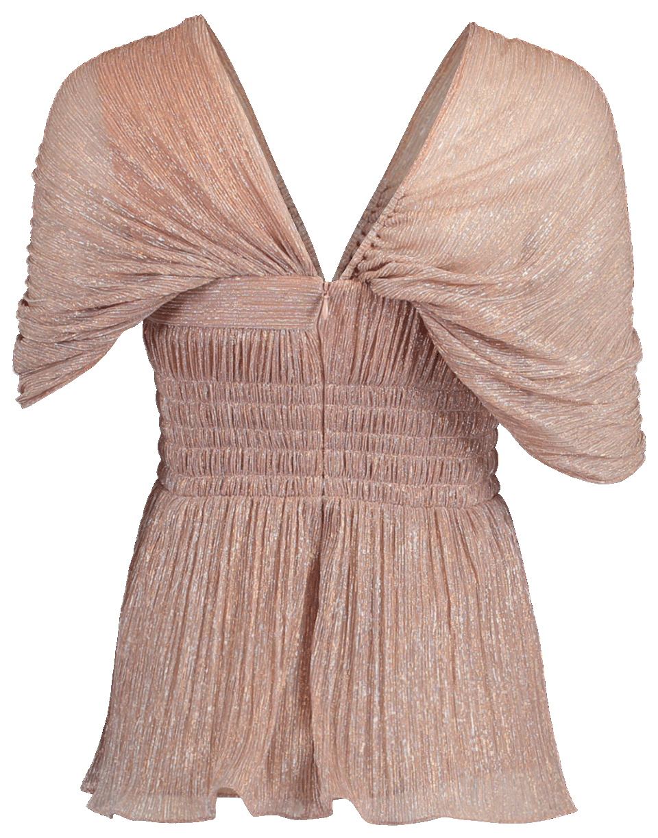 PETER PILOTTO-Metallic Smocked Plisse Top-