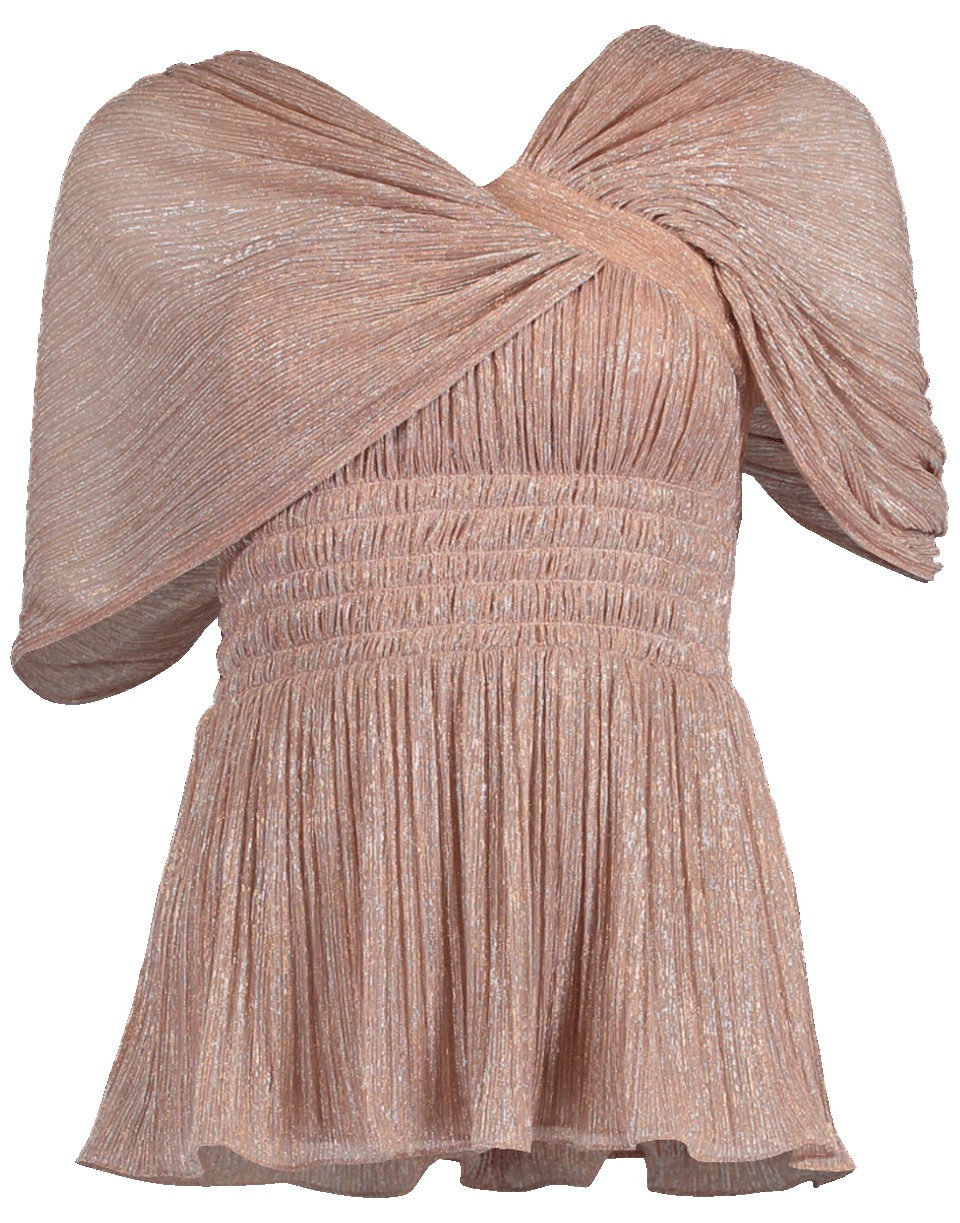 PETER PILOTTO-Metallic Smocked Plisse Top-
