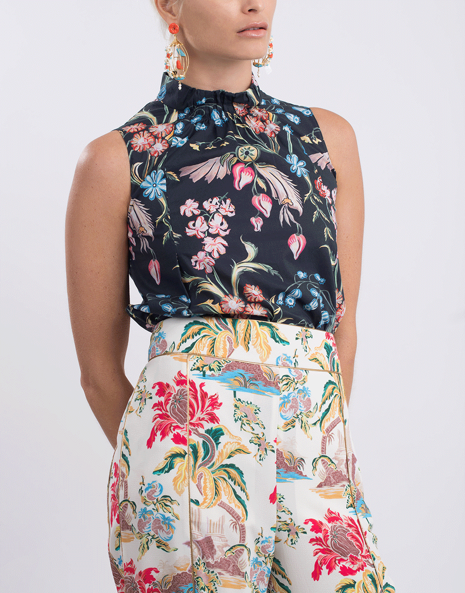 PETER PILOTTO-Floral Print High Neck Top-