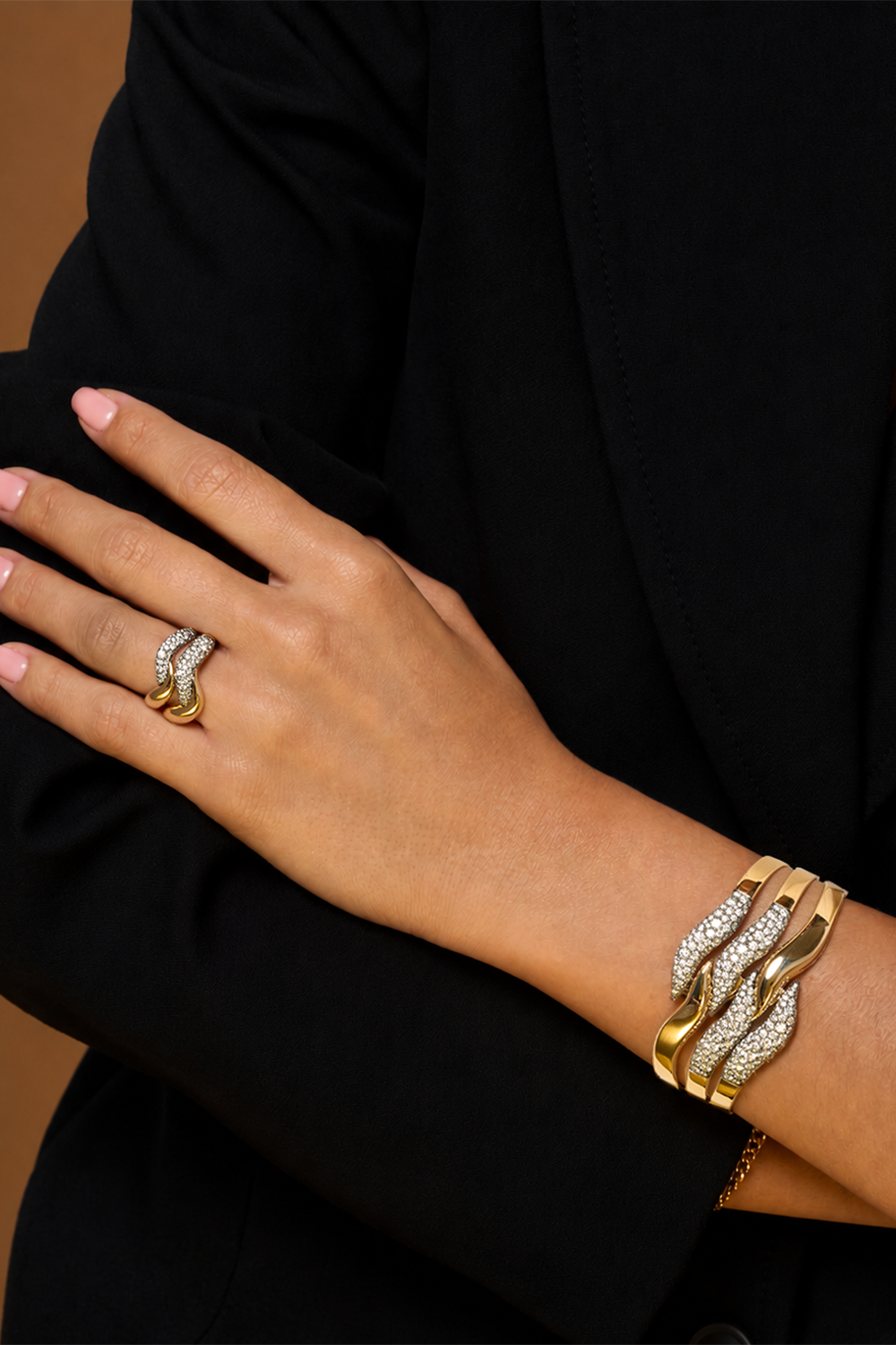  Diamond Dancer Pave Bracelet-YELLOW GOLD-6-JEWELRYFINE JEWELBRACELET O-PHILLIPS HOUSE 