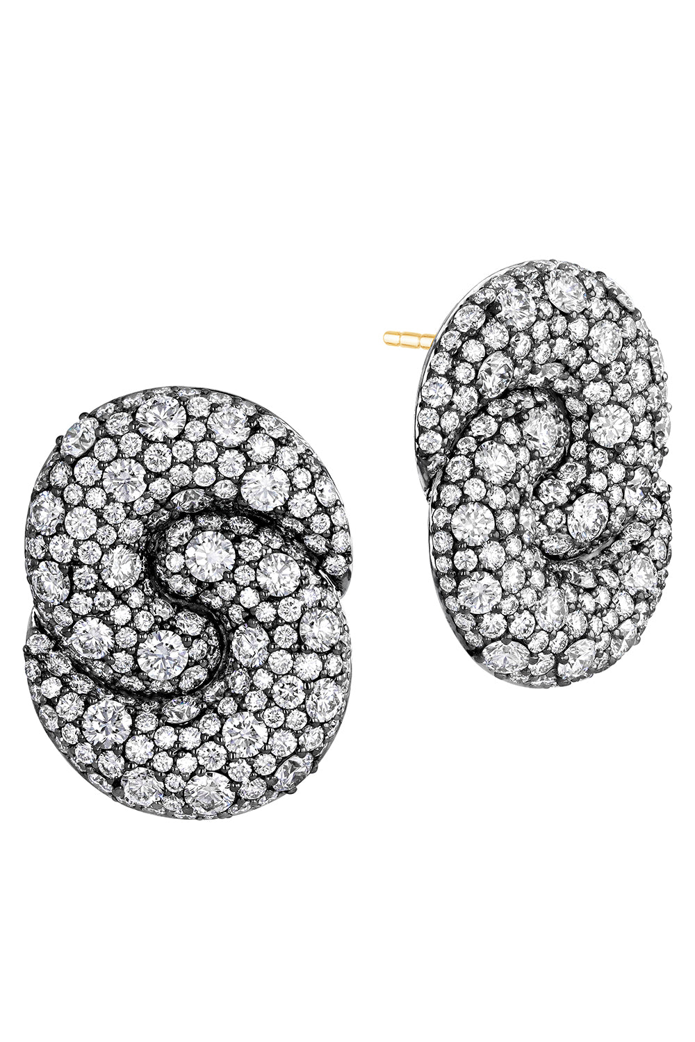  Diamond Large Duet Earrings-YELLOW GOLD-JEWELRYFINE JEWELEARRING-PHILLIPS HOUSE 