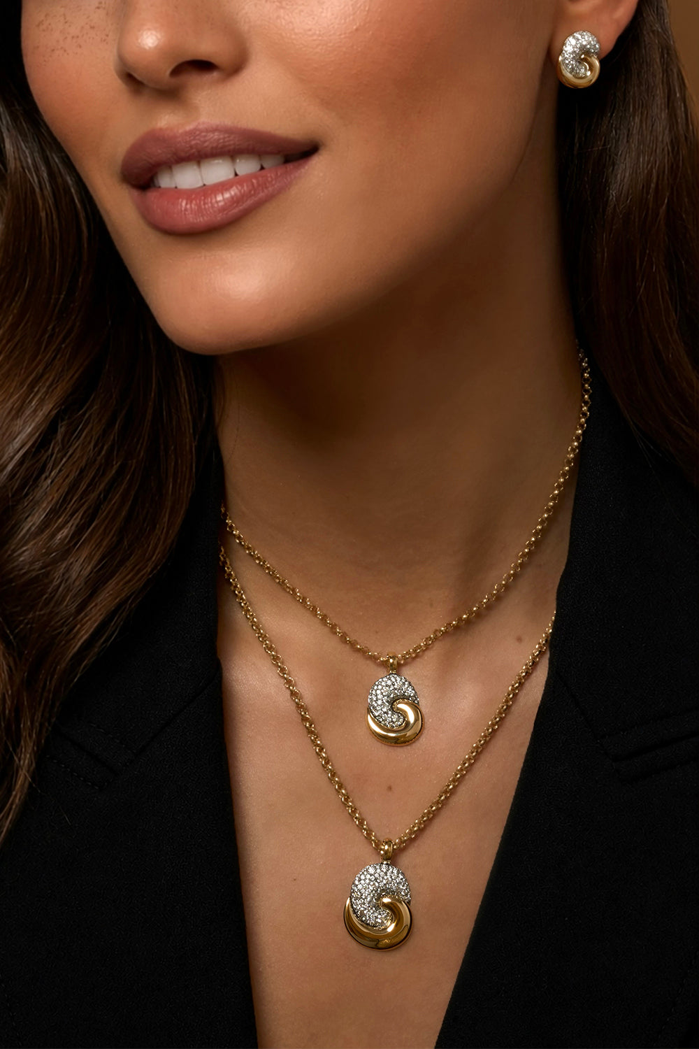 Diamond Large Duet Necklace-YELLOW GOLD-JEWELRYFINE JEWELNECKLACE O-PHILLIPS HOUSE