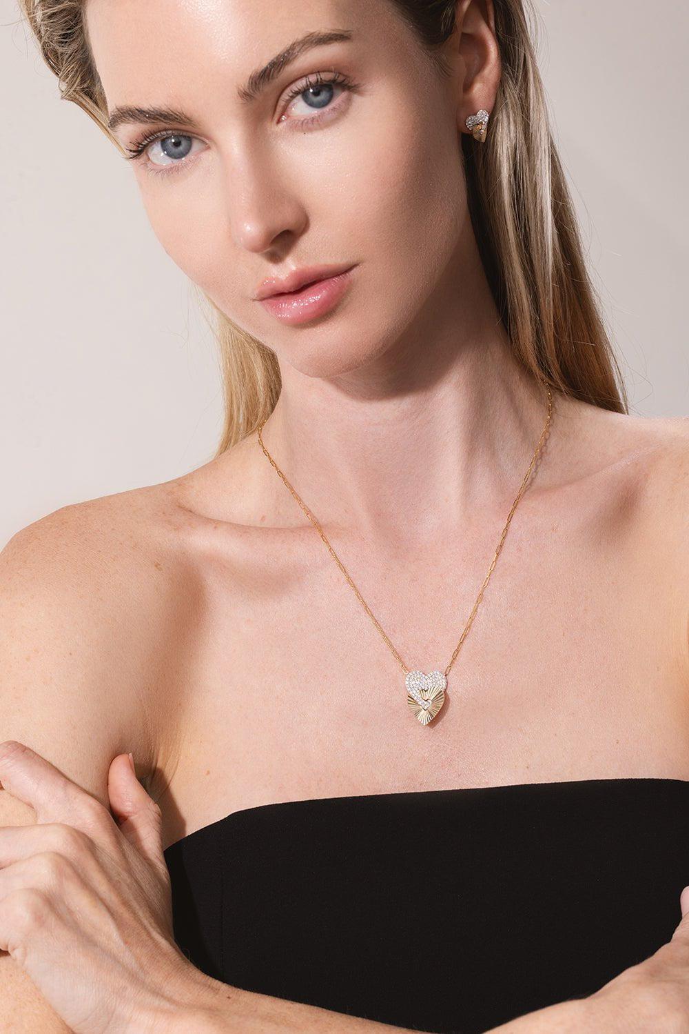 PHILLIPS HOUSE-Large Aura Interlocking Heart Necklace-YELLOW GOLD