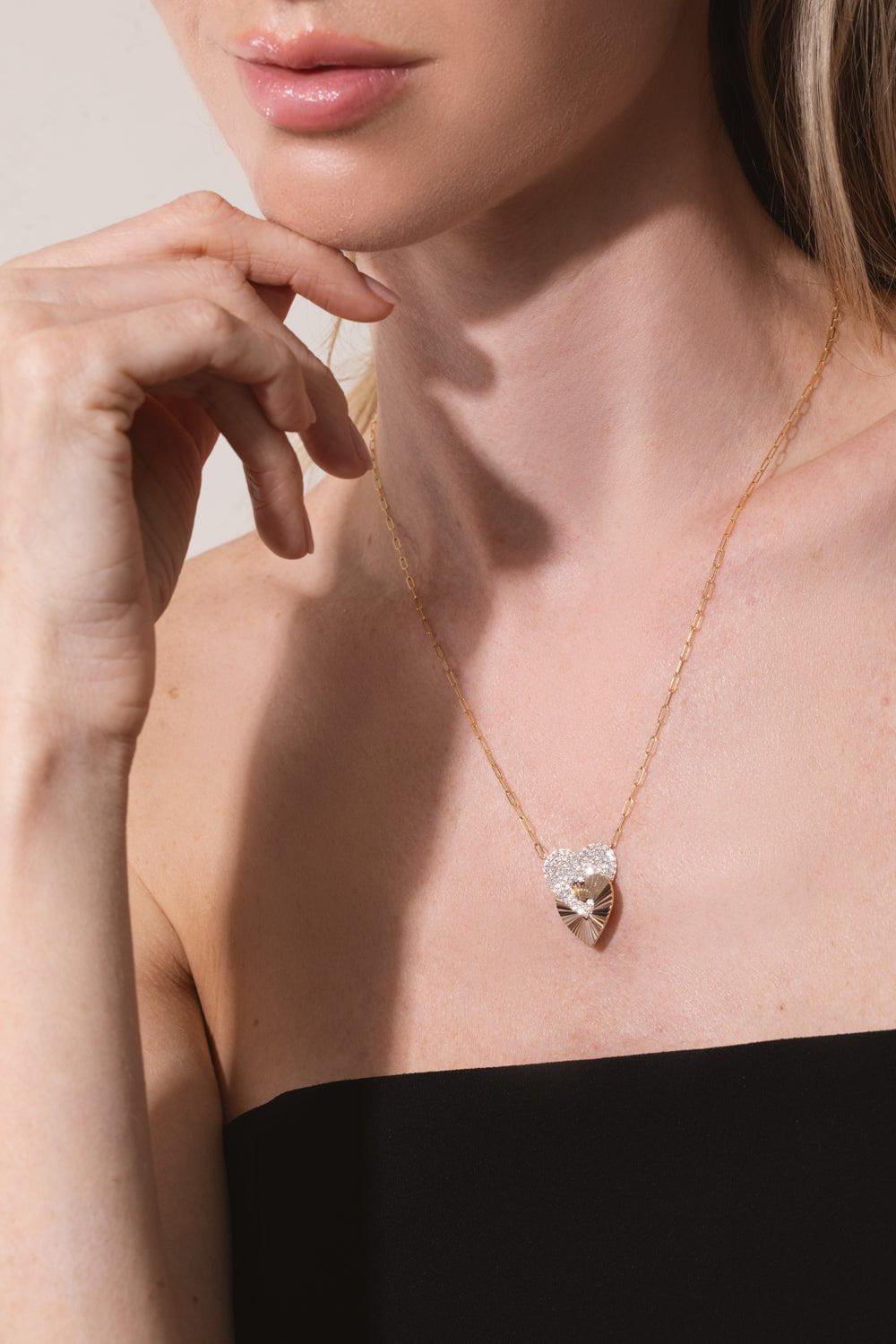 PHILLIPS HOUSE-Large Aura Interlocking Heart Necklace-YELLOW GOLD