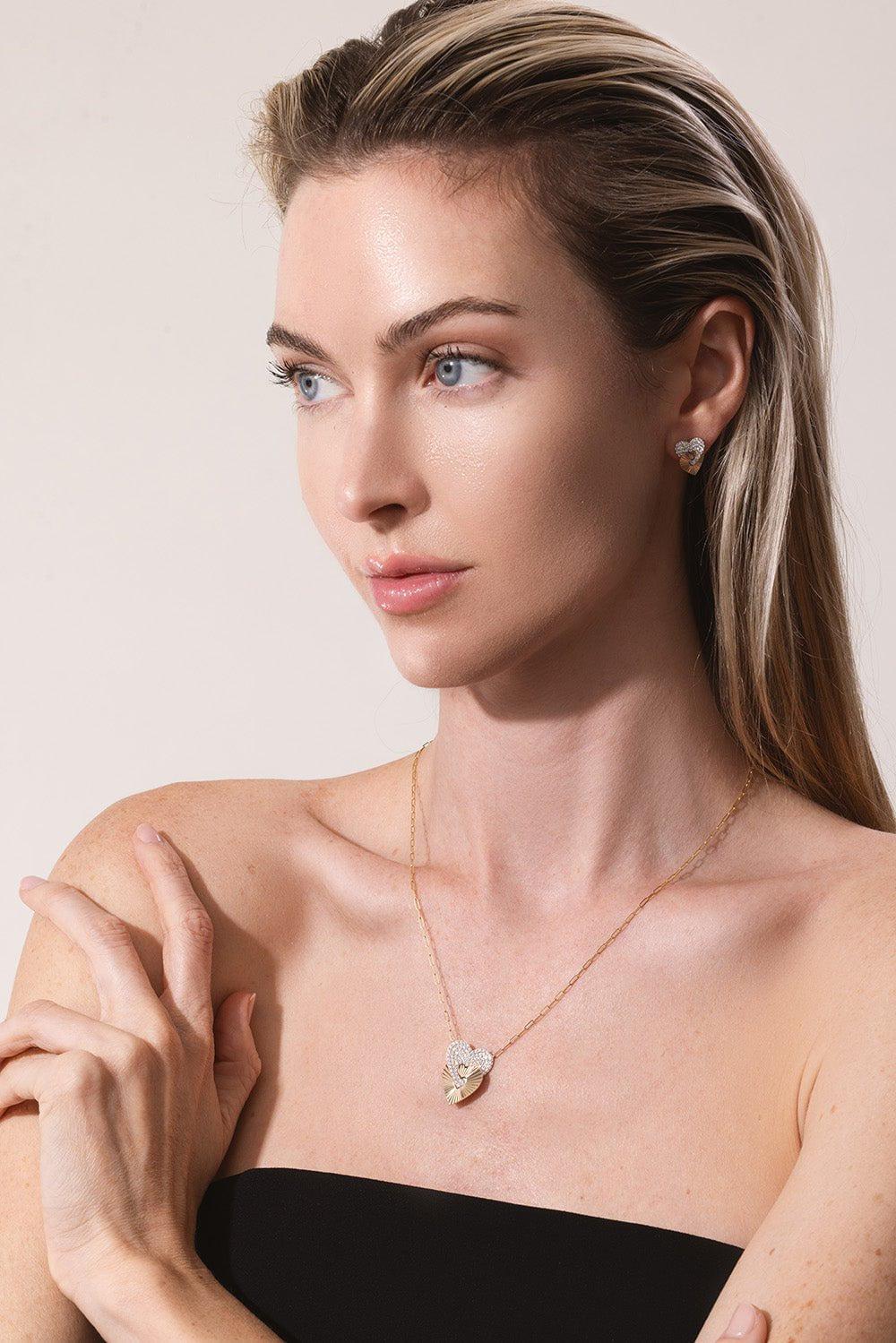 PHILLIPS HOUSE-Large Aura Interlocking Heart Necklace-YELLOW GOLD