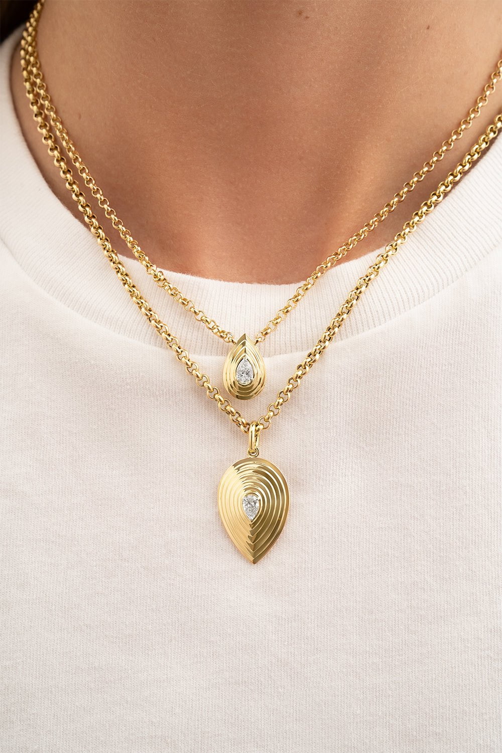 PHILLIPS HOUSE-Large Pear Stories Drop Necklace-YELLOW GOLD