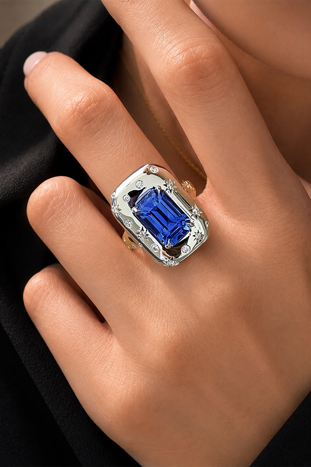  Sapphire Diamond Star Set Ring-PLATINUM-5.5-JEWELRYFINE JEWELRING-PHILLIPS HOUSE 