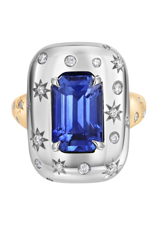 Sapphire Diamond Star Set Ring-PLATINUM-5.5-JEWELRYFINE JEWELRING-PHILLIPS HOUSE